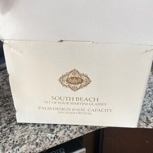 Shannon South Beach Martini Glasses - Set of 4, Clear Crystal